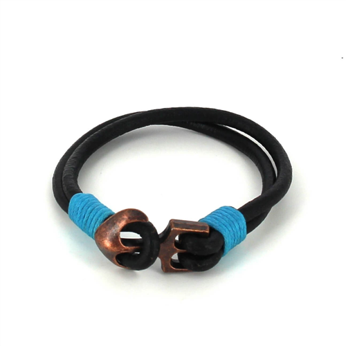 Leather Bracelet with Anchor