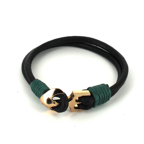 Leather Bracelet with Anchor