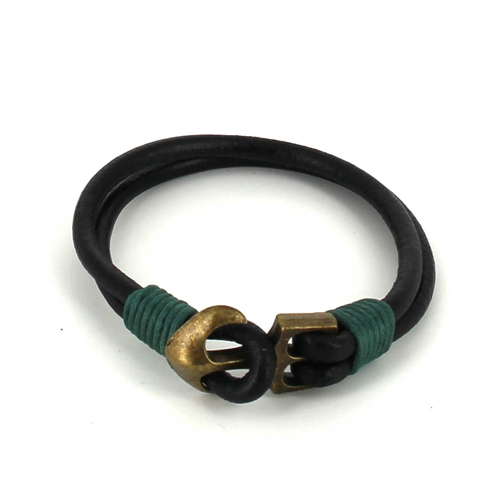 Leather Bracelet with Anchor