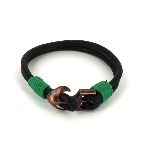 Leather Bracelet with Anchor