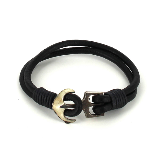 Leather Bracelet with Anchor