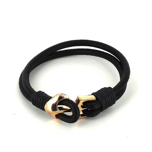 Leather Bracelet with Anchor