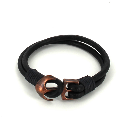 Leather Bracelet with Anchor