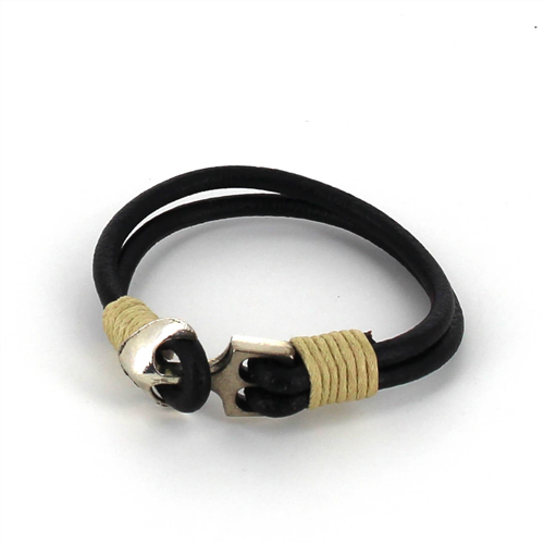 Leather Bracelet with Anchor