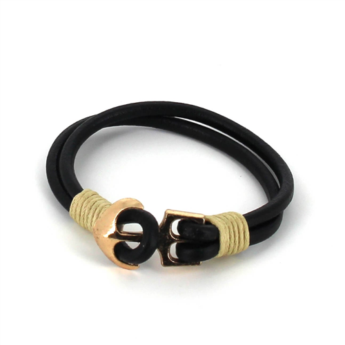 Leather Bracelet with Anchor