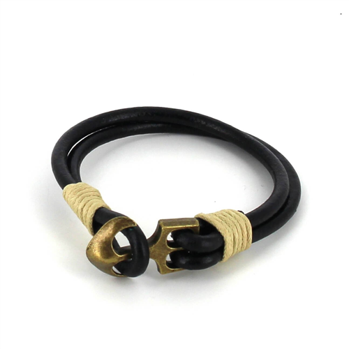 Leather Bracelet with Anchor