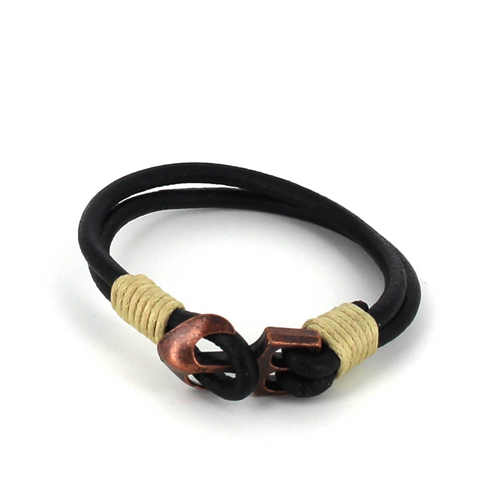 Leather Bracelet with Anchor