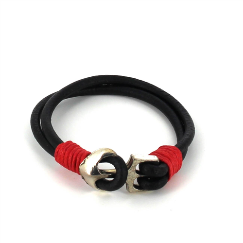 Leather Bracelet with Anchor