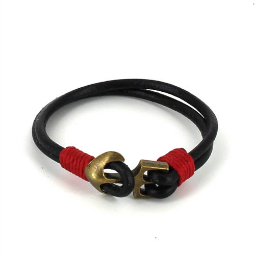 Leather Bracelet with Anchor