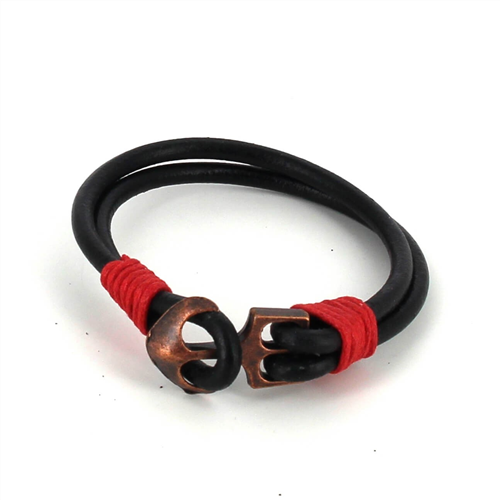 Leather Bracelet with Anchor