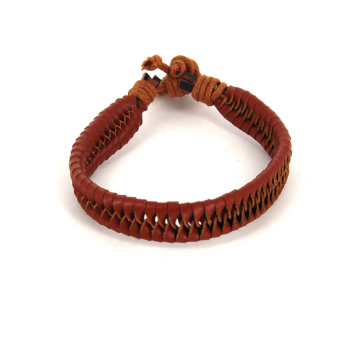 Light Brown Braided Leather Bracelet