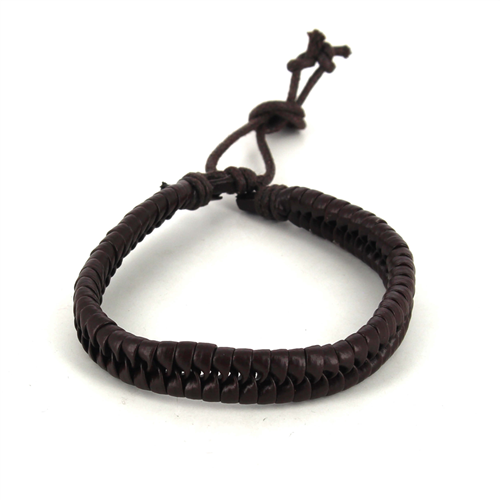 Dark Brown Braided Leather Bracelet