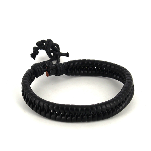 Black Braided Leather Bracelet