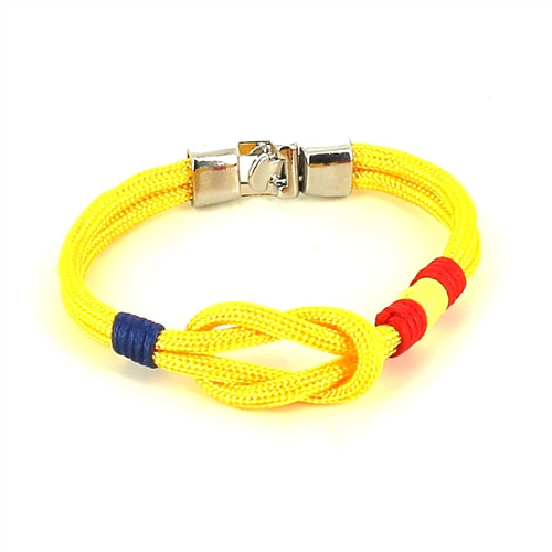 Yellow Knot Bracelet with Spanish Flag