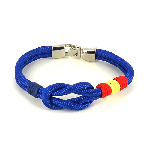 Blue Knot Bracelet with Spanish Flag