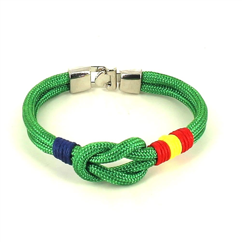 Green Knot Bracelet with Spanish Flag