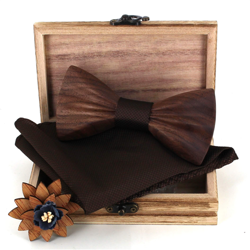 Wooden Bow Tie Set