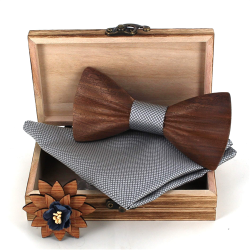 Wooden Bow Tie Set
