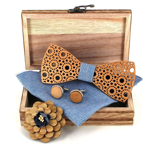 Wooden Bow Tie Set