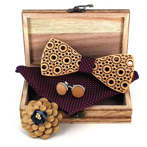 Wooden Bow Tie Set