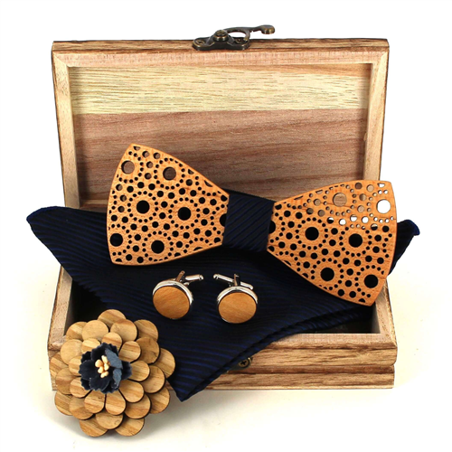 Wooden Bow Tie Set