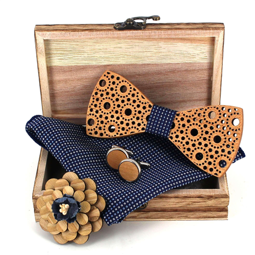 Wooden Bow Tie Set
