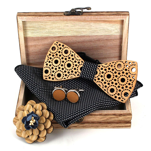 Wooden Bow Tie Set