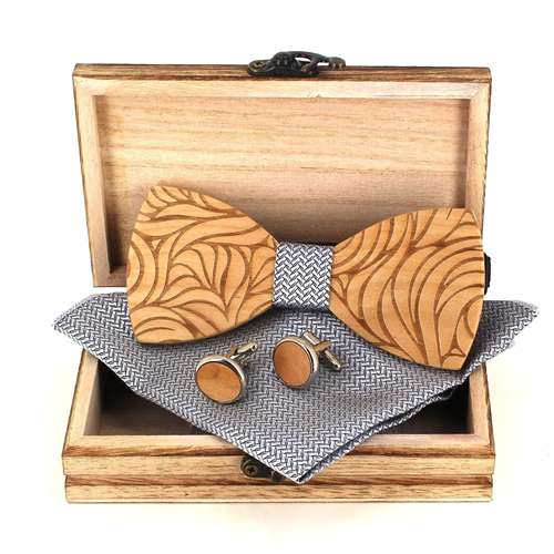 Wooden Bow Tie Set