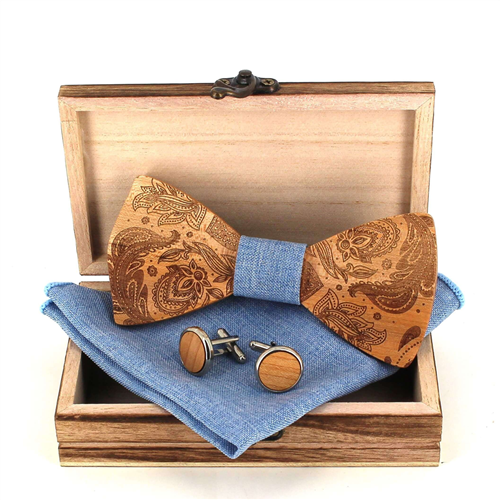 Wooden Bow Tie Set