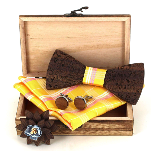 Wooden Bow Tie Set