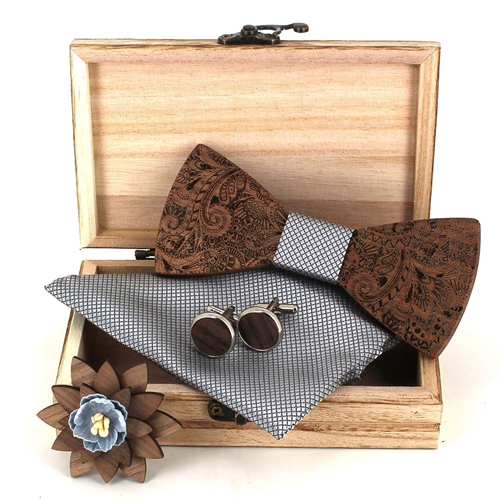 Wooden Bow Tie Set