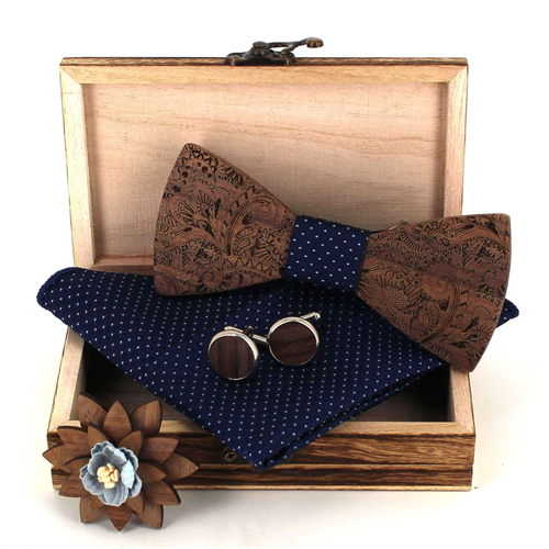 Wooden Bow Tie Set