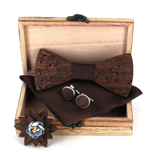 Wooden Bow Tie Set