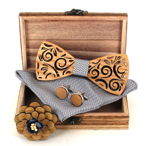 Wooden Bow Tie Set