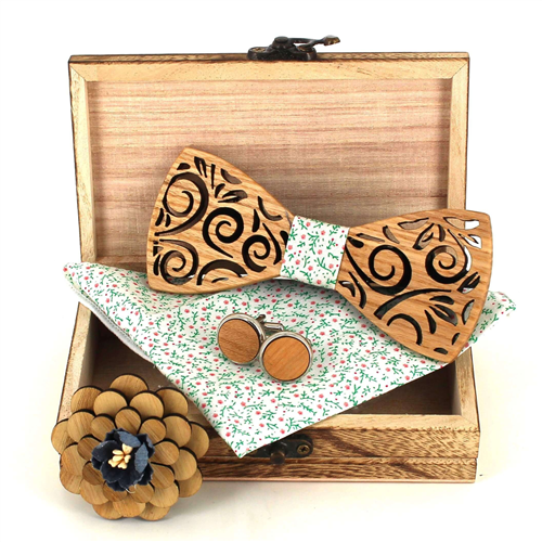 Wooden Bow Tie Set