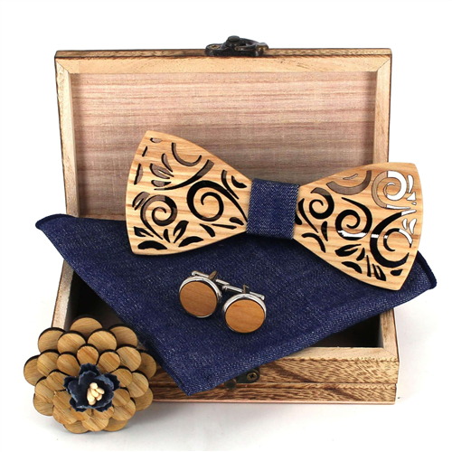 Wooden Bow Tie Set