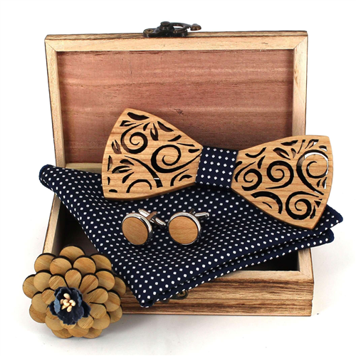 Wooden Bow Tie Set