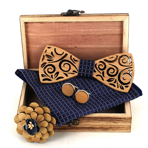 Wooden Bow Tie Set