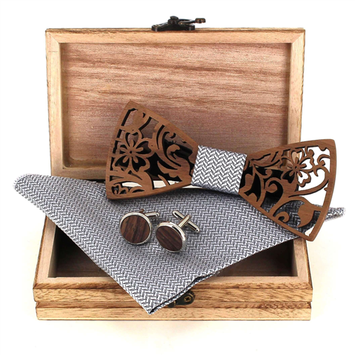Wooden Bow Tie Set