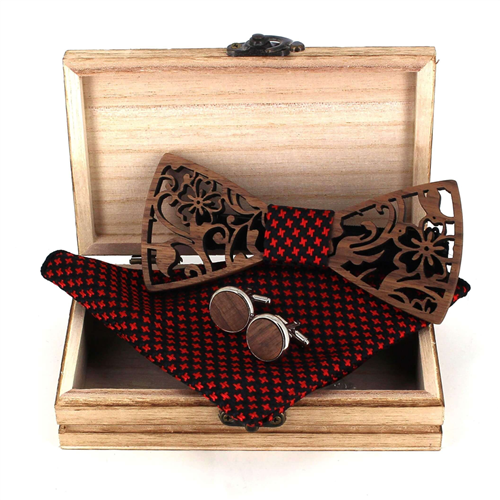 Wooden Bow Tie Set