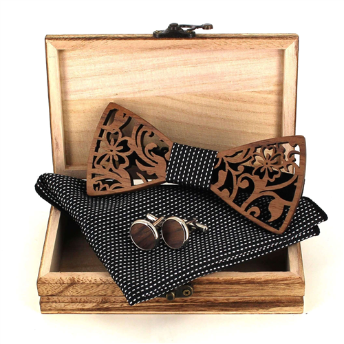 Wooden Bow Tie Set