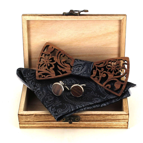 Wooden Bow Tie Set