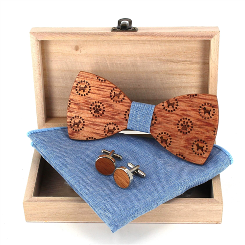 Wooden Bow Tie Set