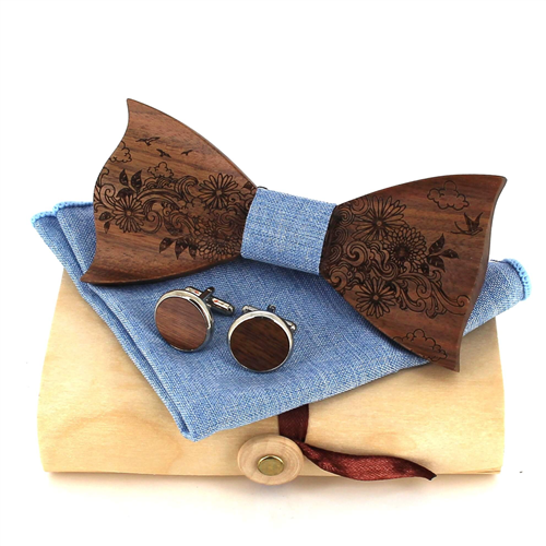 Wooden Bow Tie Set