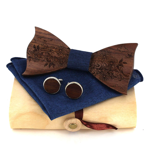 Wooden Bow Tie Set