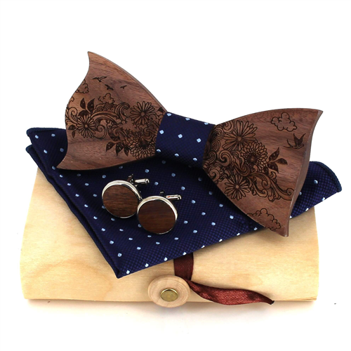 Wooden Bow Tie Set