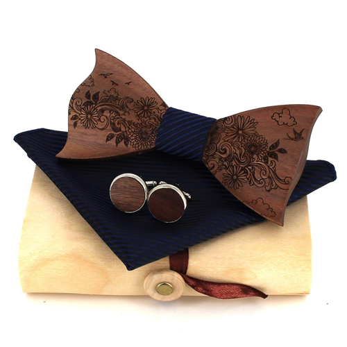 Wooden Bow Tie Set
