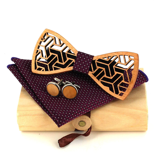 Wooden Bow Tie Set