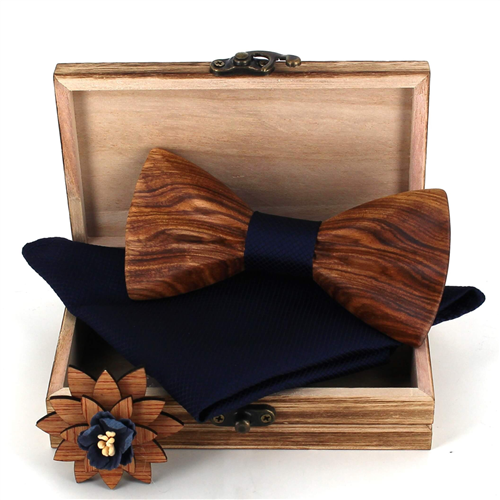 Wooden Bow Tie Set