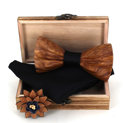 Wooden Bow Tie Set